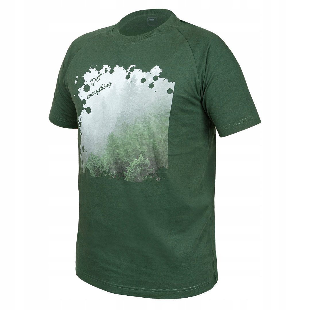 T-shirt męski OUTDOOR koszulka nadruk las, rozmiar XL, NEO Tools 81-644-XL
