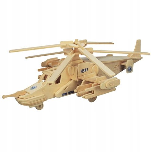 Helikopter KA-50 P099 drewniane puzzle przestrzenne 3D