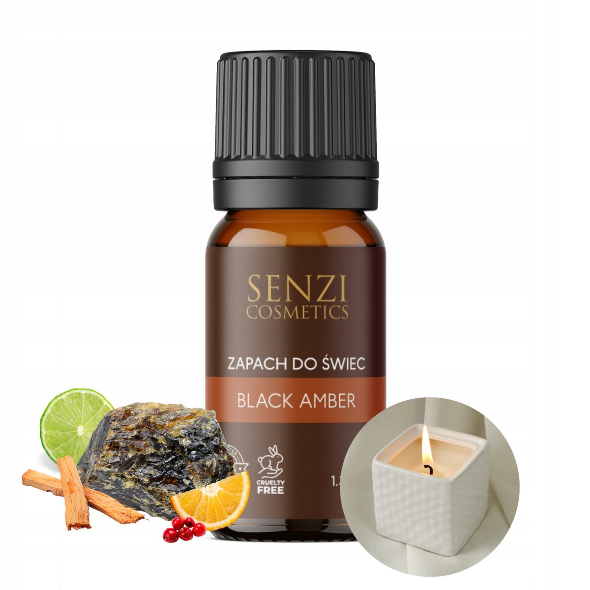 Zapach Do Świec Olejek Zapachowy Świece Wosk 10ml BLACK AMBER Bursztyn