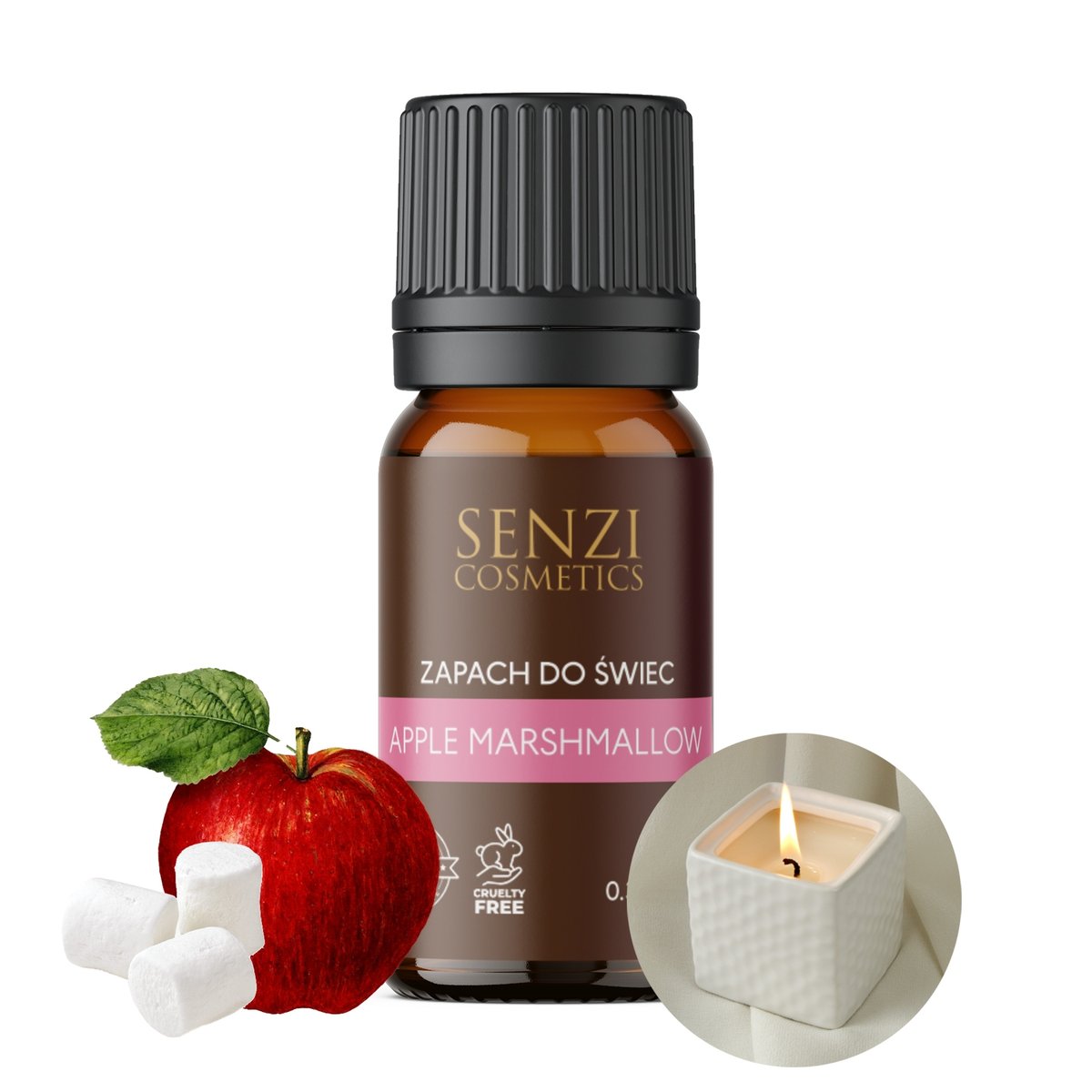 Zapach Do Świec Olejek Zapachowy Świece Wosk 10ml APPLE MARSHMALLOW Słodki