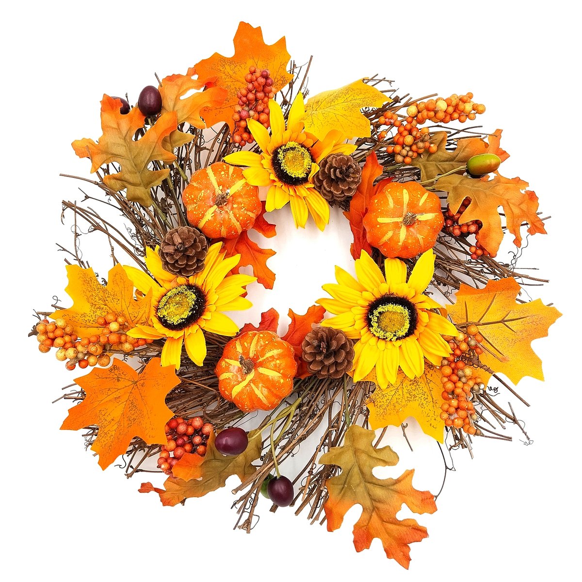 Wianek na drzwi jesienny stroik wieniec jesienny dekoracja 40 cm