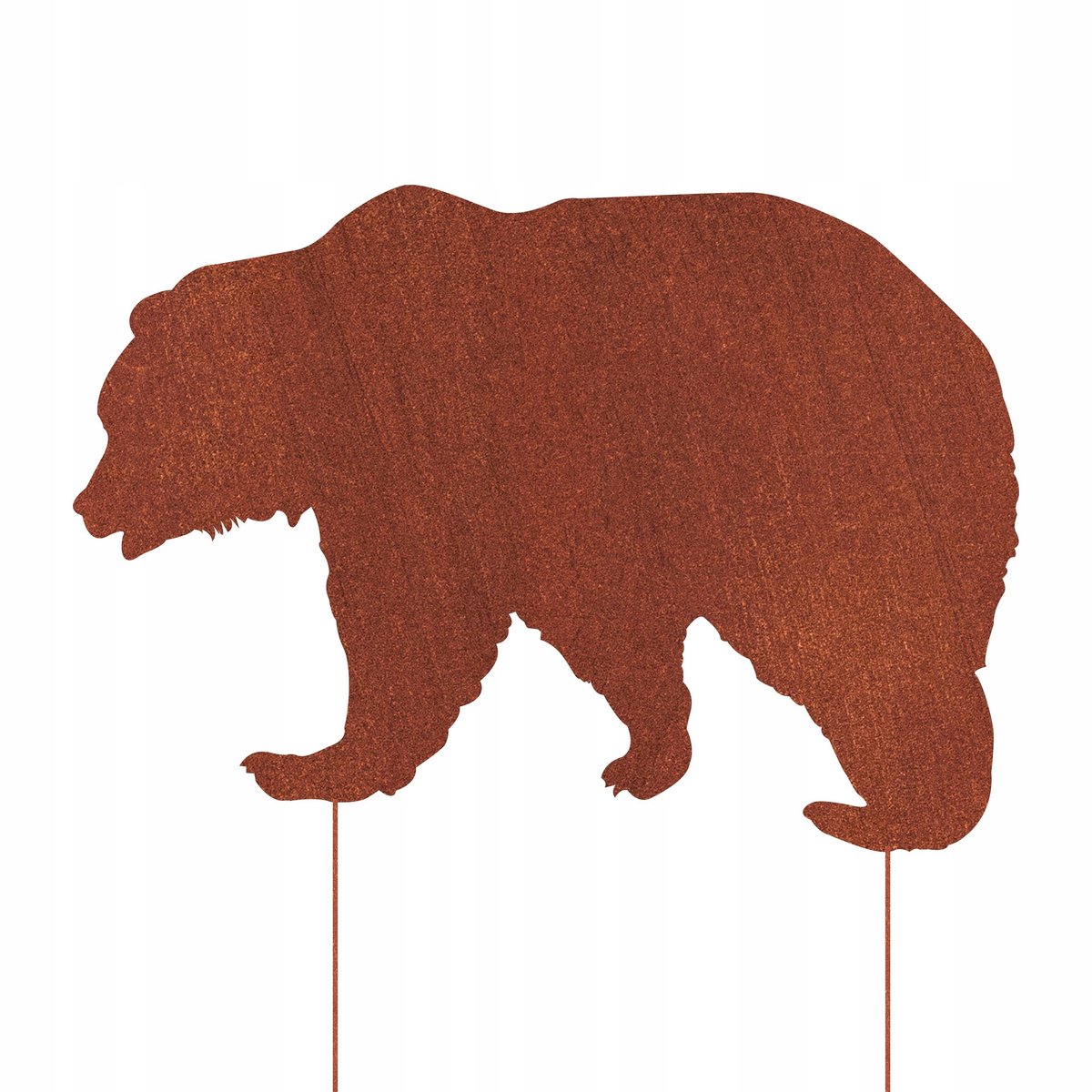 DEKORACJA OGRODOWA NIEDŹWIEDŹ Z STALI CORTEN, PATYNOWANY, FIGURA DUŻA MIŚ