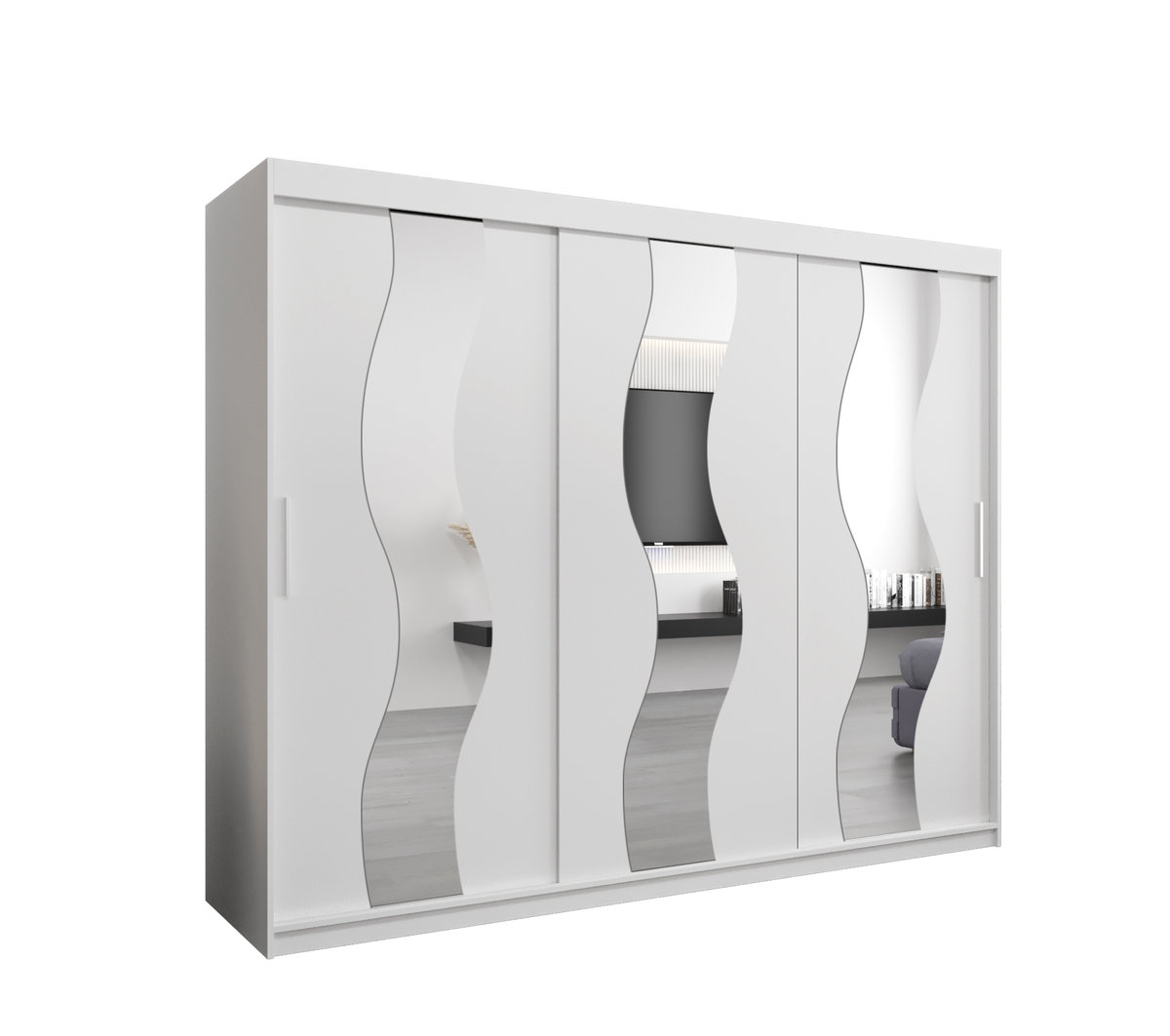 Szafa przesuwna Garderoba SEWILLA 250 gł. 62 biały/biały