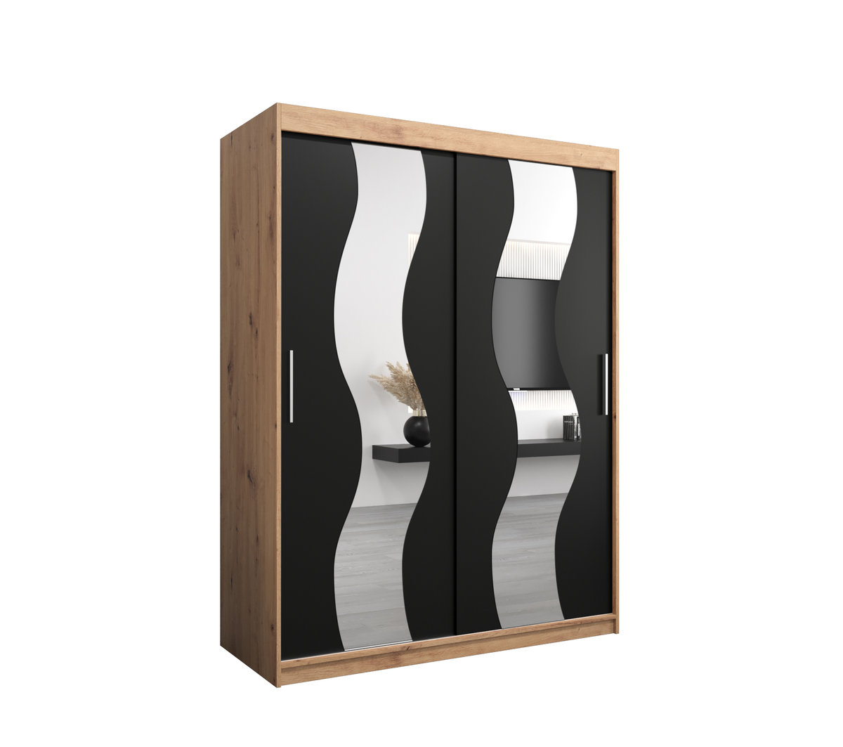 Szafa przesuwna Garderoba SEWILLA 150 gł. 62 artisan/czarny