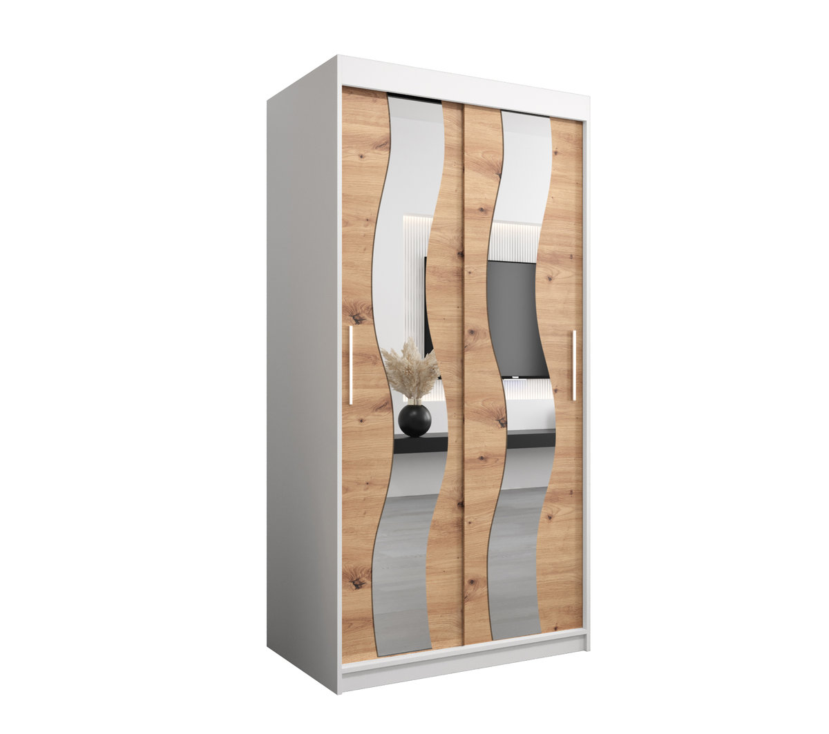 Szafa przesuwna Garderoba SEWILLA 100 gł. 62 biały/artisan