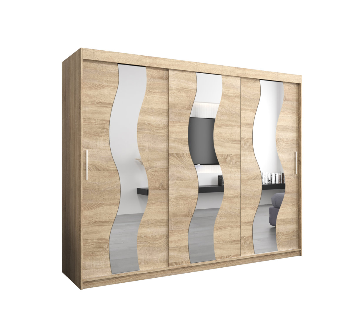 Szafa przesuwna Garderoba SEWILLA 250 gł. 62 sonoma/sonoma