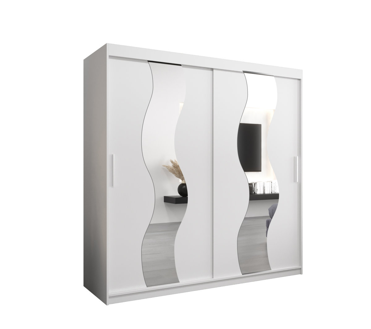 Szafa przesuwna Garderoba SEWILLA 200 gł. 62 biały/biały