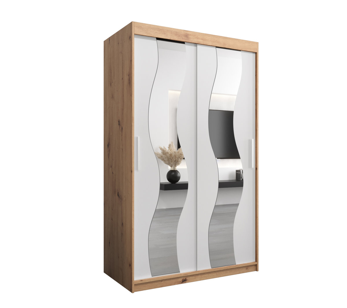 Szafa przesuwna Garderoba SEWILLA 120 gł. 62 artisan/biały