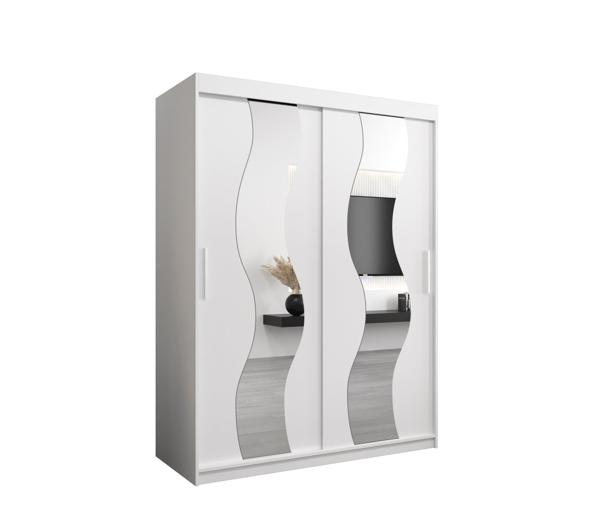 Szafa przesuwna Garderoba SEWILLA 150 gł. 62 biały/biały