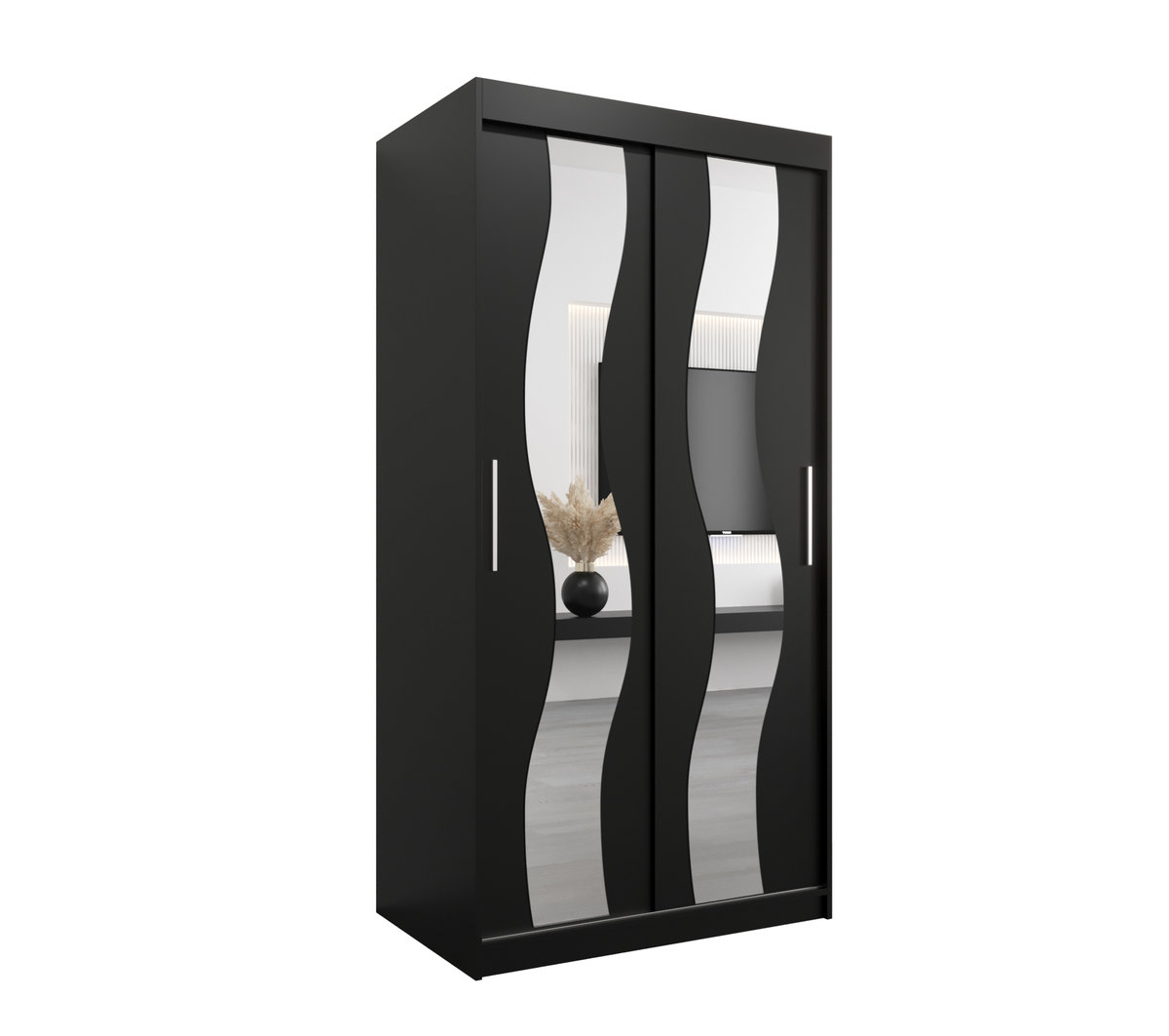 Szafa przesuwna Garderoba SEWILLA 100 gł. 62 czarny/czarny