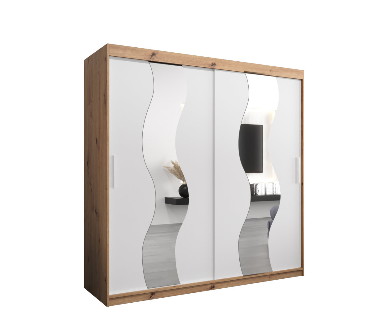 Szafa przesuwna Garderoba SEWILLA 200 gł. 62 artisan/biały