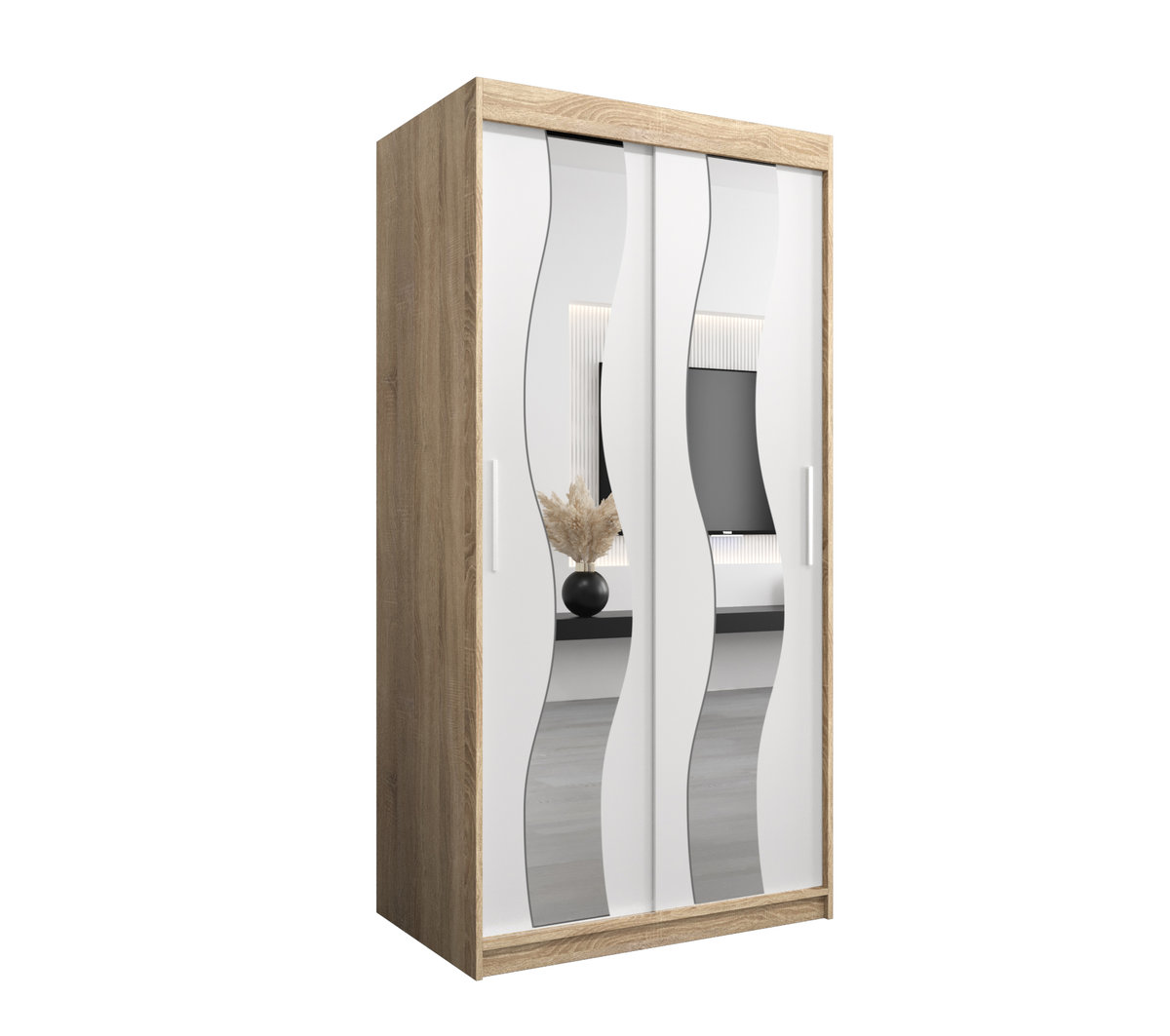 Szafa przesuwna Garderoba SEWILLA 100 gł. 62 sonoma/biały