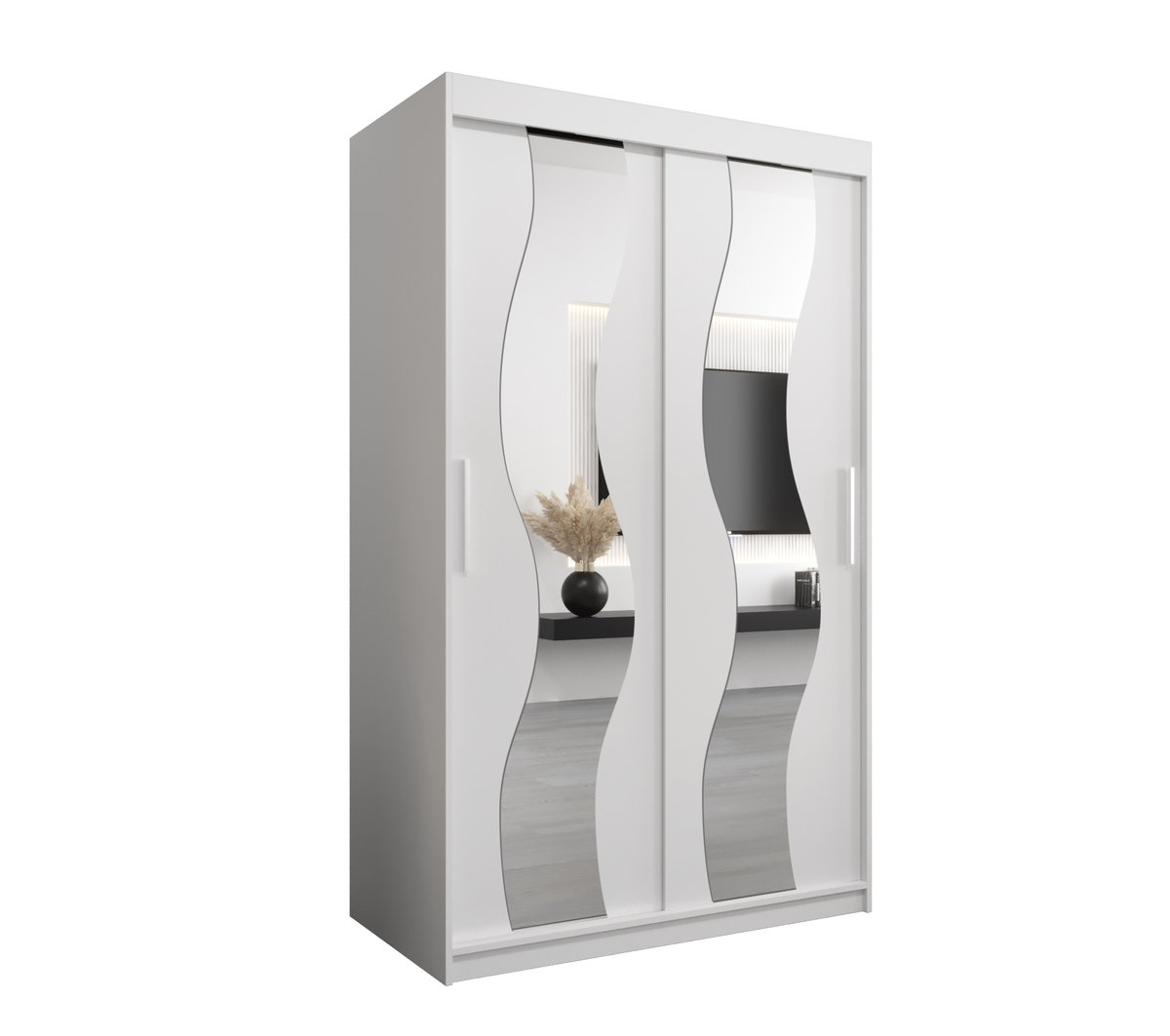 Szafa przesuwna Garderoba SEWILLA 120 gł. 62 biały/biały