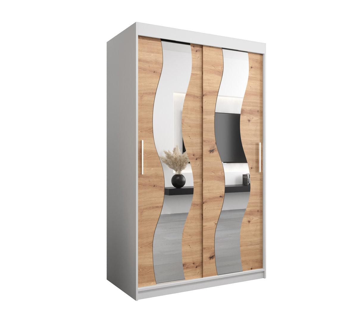 Szafa przesuwna Garderoba SEWILLA 120 gł. 62 biały/artisan