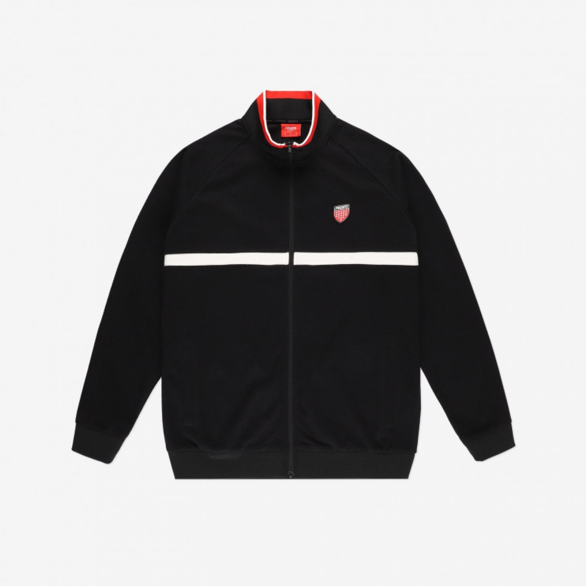 Męska bluza dresowa rozpinana bez kaptura Prosto Tracktop Icool - czarna - PROSTO