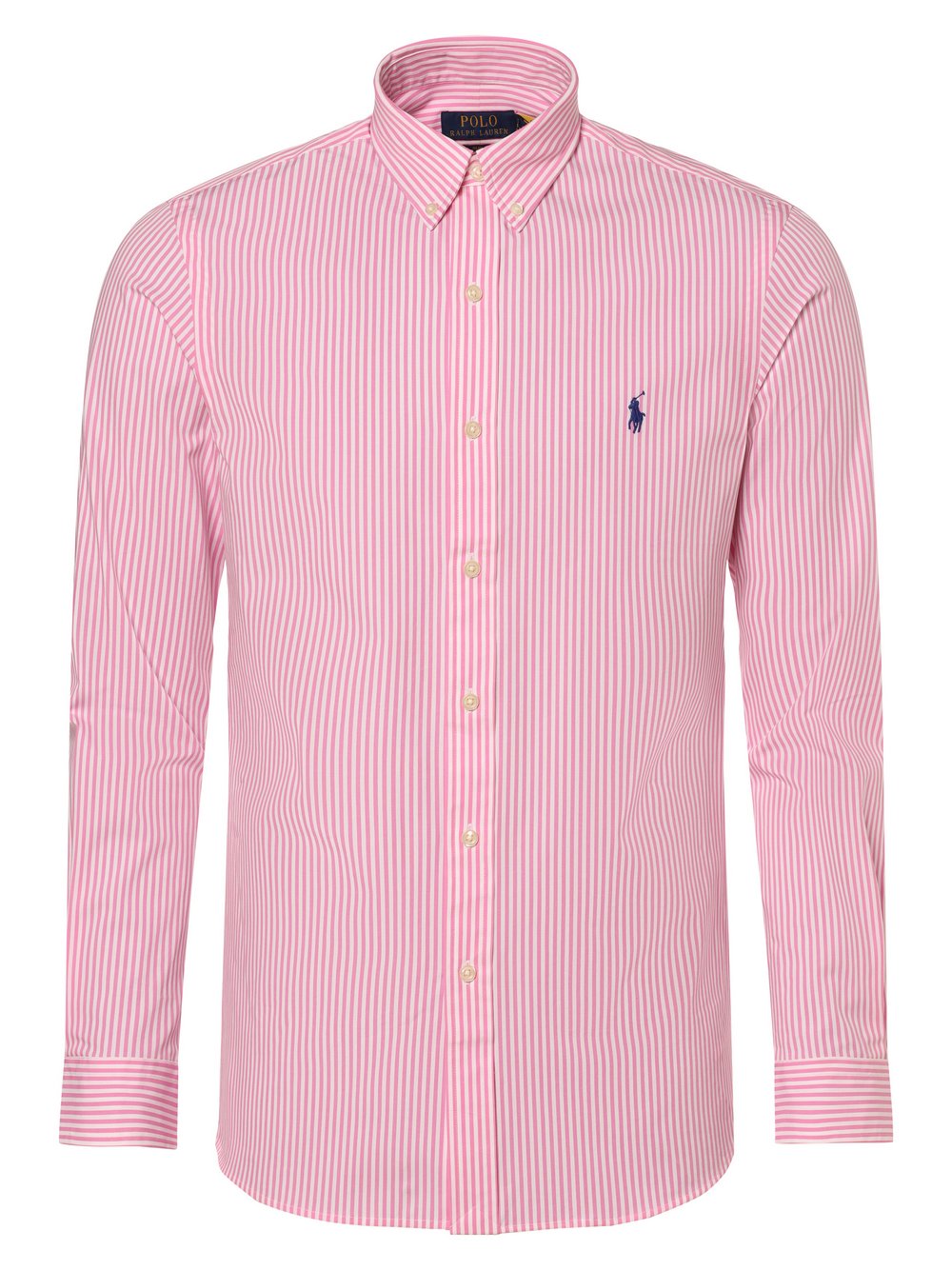 Polo Ralph Lauren Koszula męska - krój slim fit Mężczyźni Slim Fit Bawełna różowy|biały w paski, L