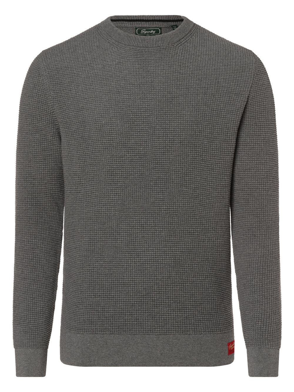 Superdry Sweter męski Mężczyźni Bawełna szary marmurkowy, XL