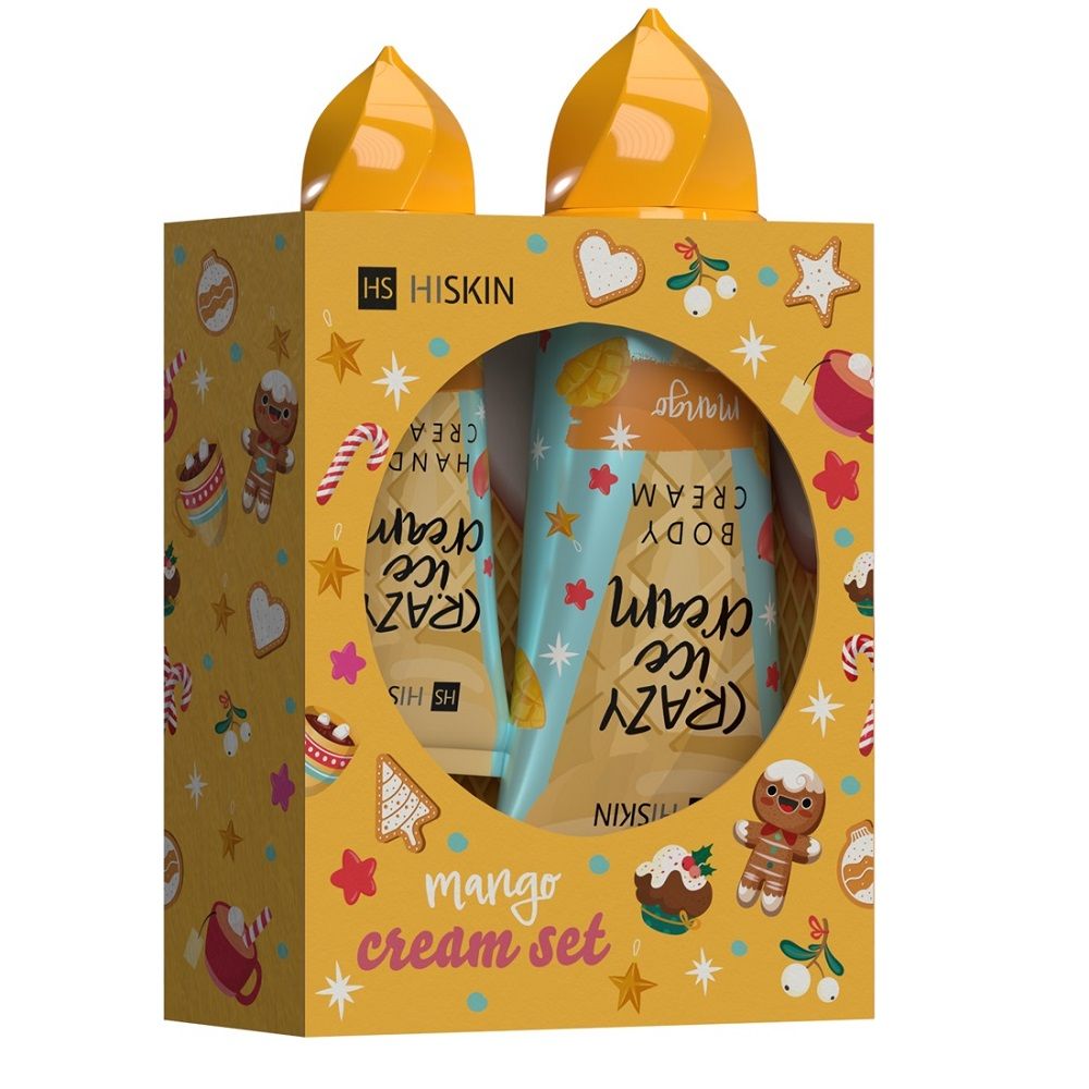 HISKIN SET Crazy Ice Cream krem do rąk Mango 60ml + krem do ciała Mango 200ml