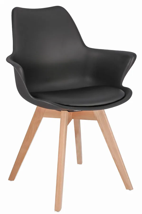 Czarne krzesło w stylu skandynawskim E4-F69