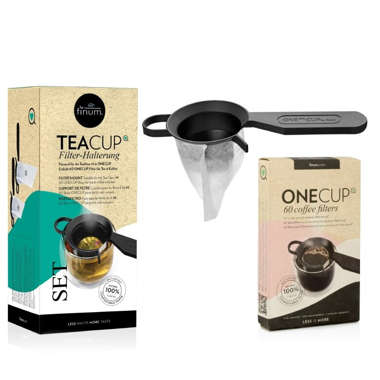 Zestaw do filiżanki Finum TeaCup Set - Uchwyt + filtry 60szt.
