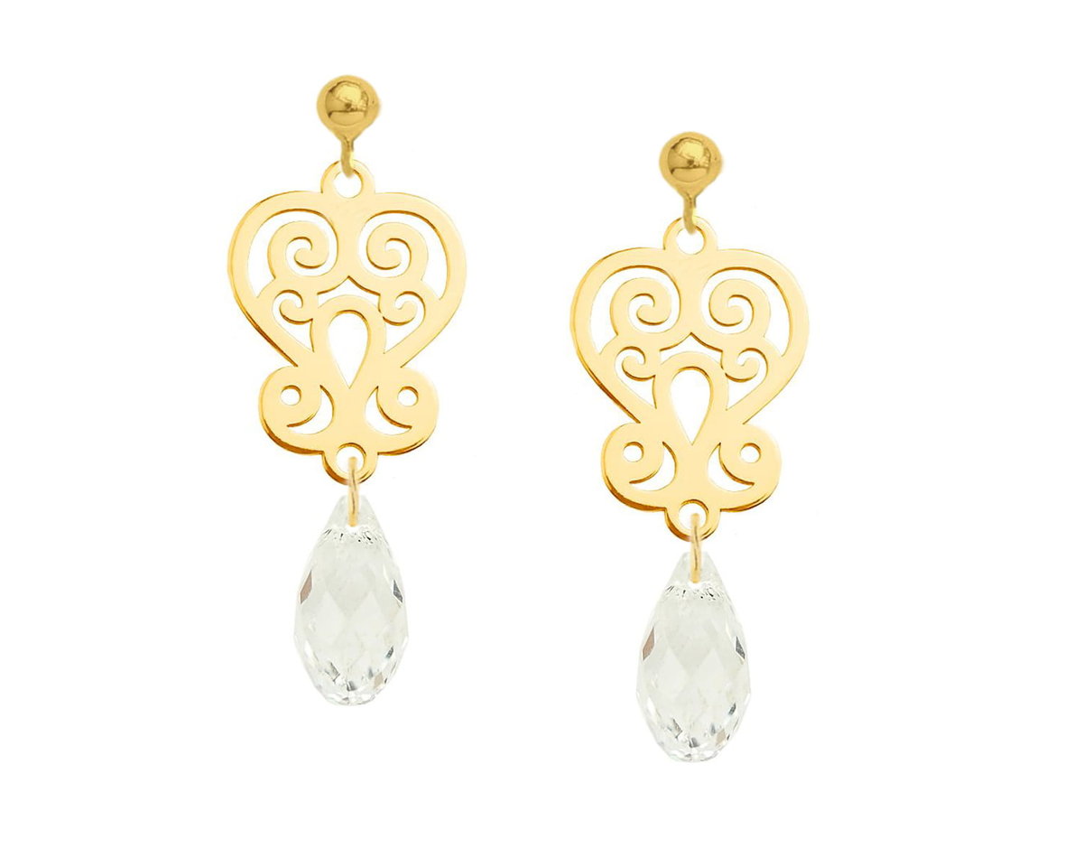 Kolczyki serca z kryształem Crystal