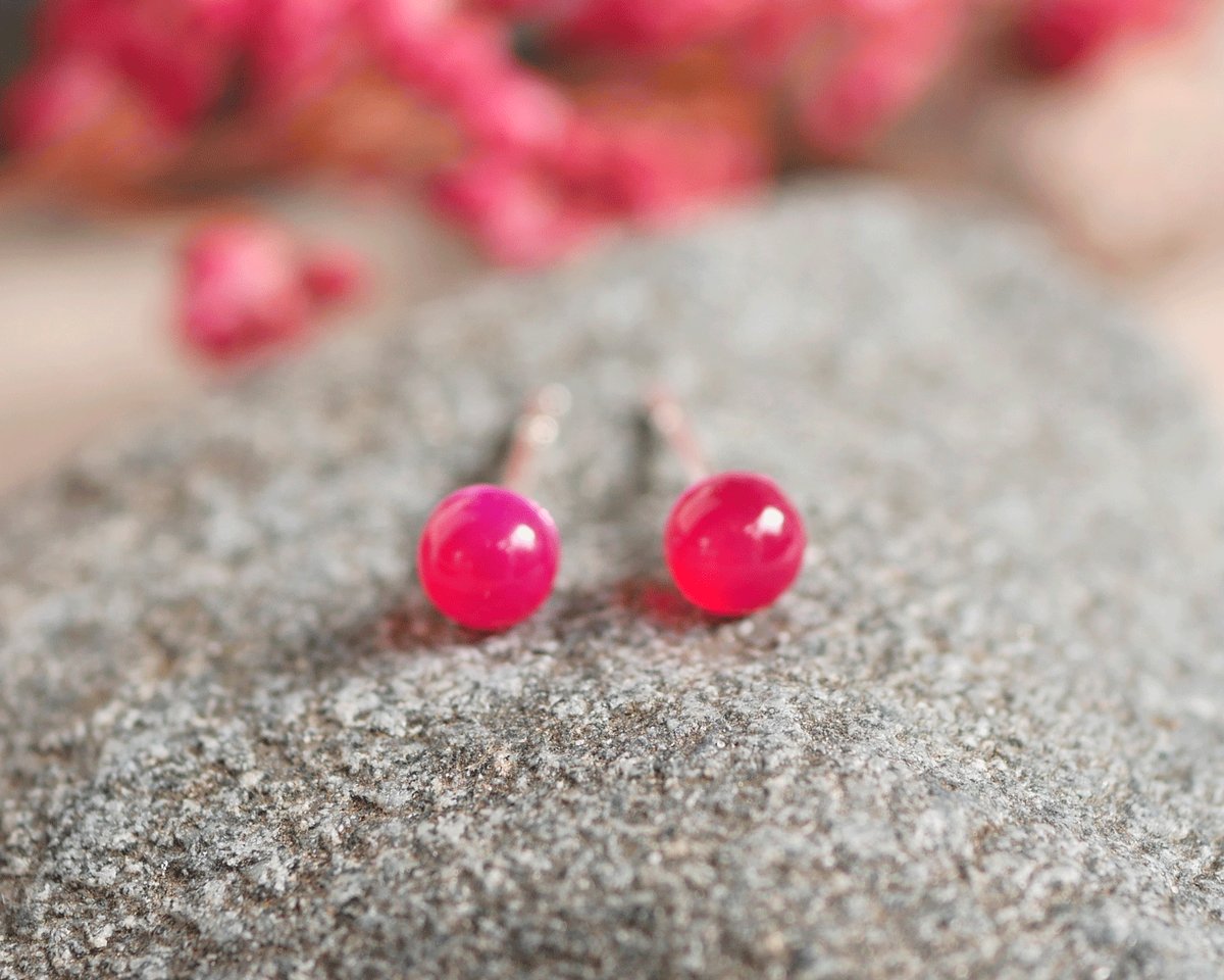 Kolczyki sztyfty agaty mini-S