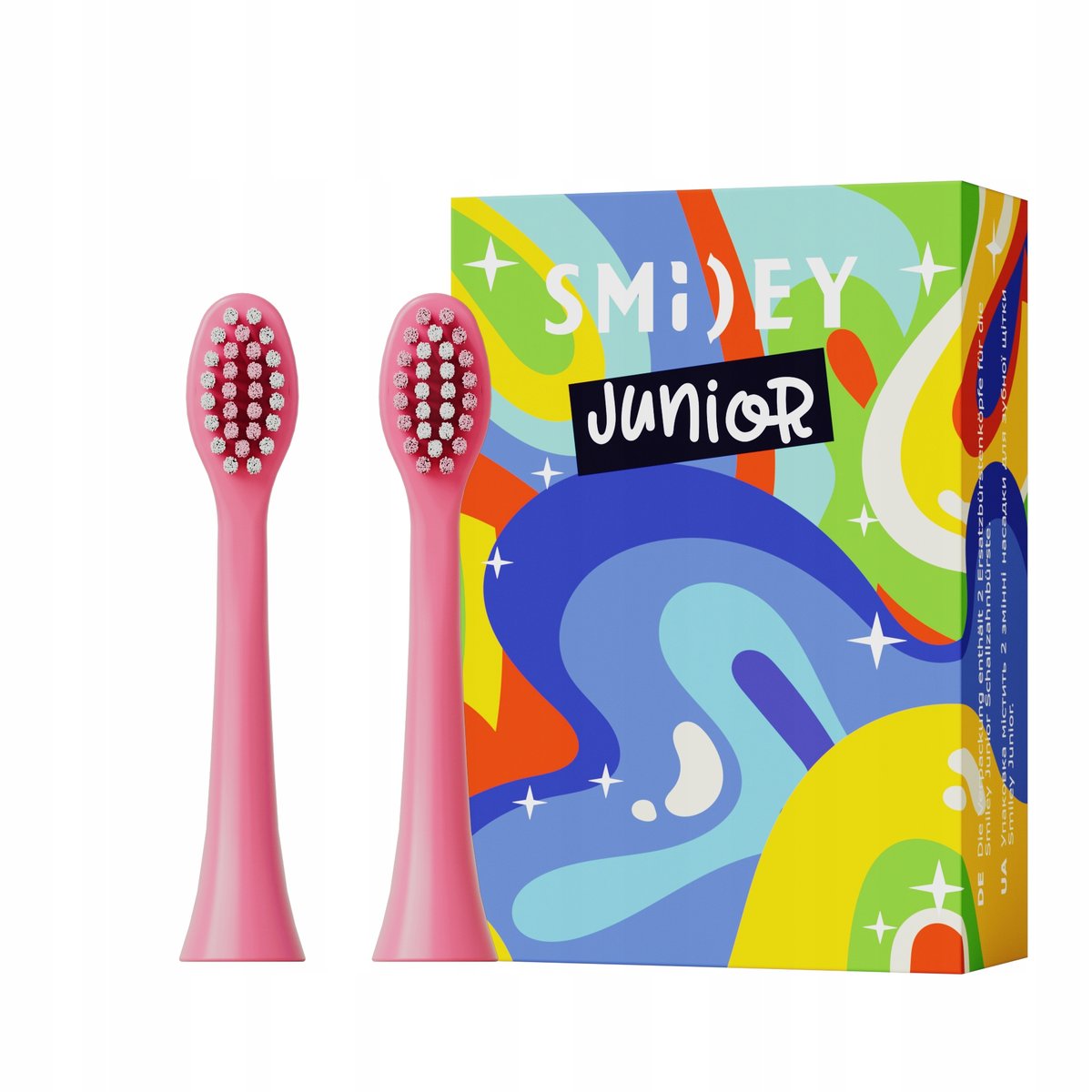 Końcówki Do Szczoteczki Sonicznej Dla Dzieci 7+ Smiley Junior 2 szt. Różowe