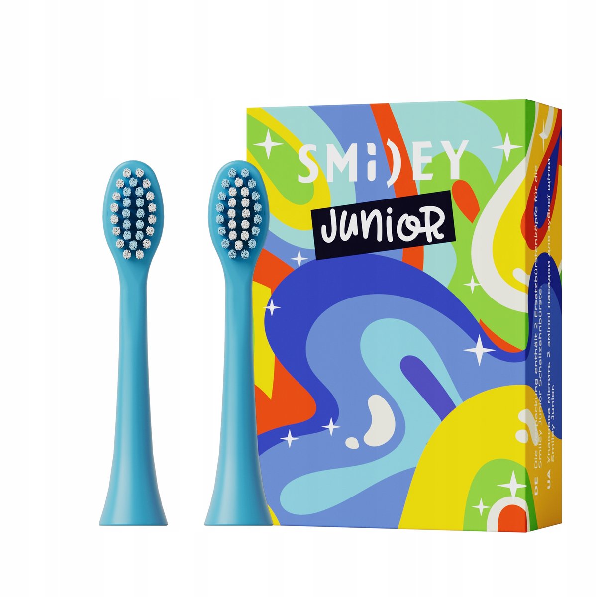 Końcówki Do Szczoteczki Sonicznej Dla Dzieci 7+ Smiley Junior 2 szt. Niebie