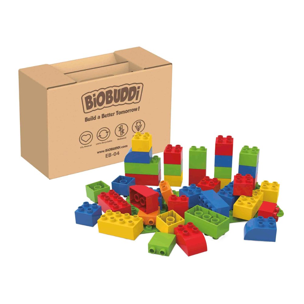 Klocki Konstrukcyjne do Budowania Duże i Kolorowe BiOBUDDi Ekologiczne BIO zestaw 6 kart edukacyjnych