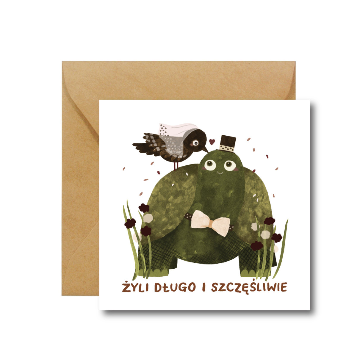 Żyli długo i szczęśliwie - kartka na ślub