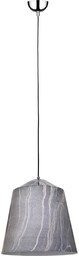 Natura Lampa Wisząca 1xE27 Max.60W Chromowany Metal/Czarny Kabel PCV/Szary-Biały Metal