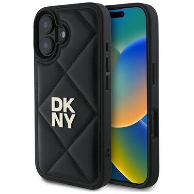 Etui DKNY Quilted Stack Logo do Apple iPhone 16 Czarny | Bezpłatny transport