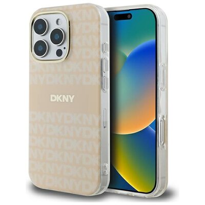 Etui DKNY Repeat Texture Pattern With Stripe do Apple iPhone 16 Pro Różowy | Bezpłatny transport
