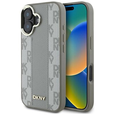 Etui DKNY Checkered Pattern Magsafe do Apple iPhone 16 Beżowy | Bezpłatny transport