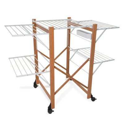 ARREDAMENTI ITALIA arreda menti Italia AR _ IT 606 Aliante skrzydła stojak na pranie, rozsuwany, składany, z litego drewna bukowego, kolorze wiśniowym, 132 x 105 x 67 cm 606-CW
