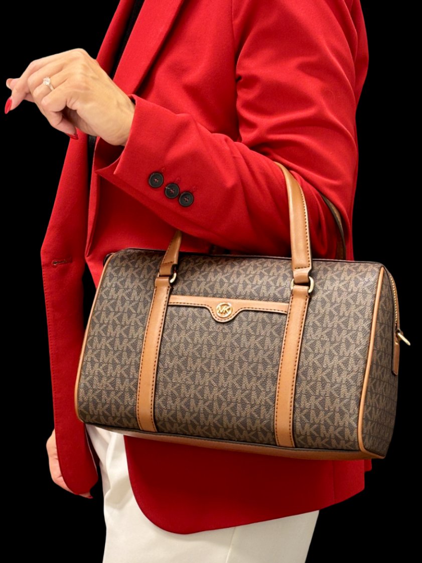 Michael Kors torba kuferek brązowa Travel