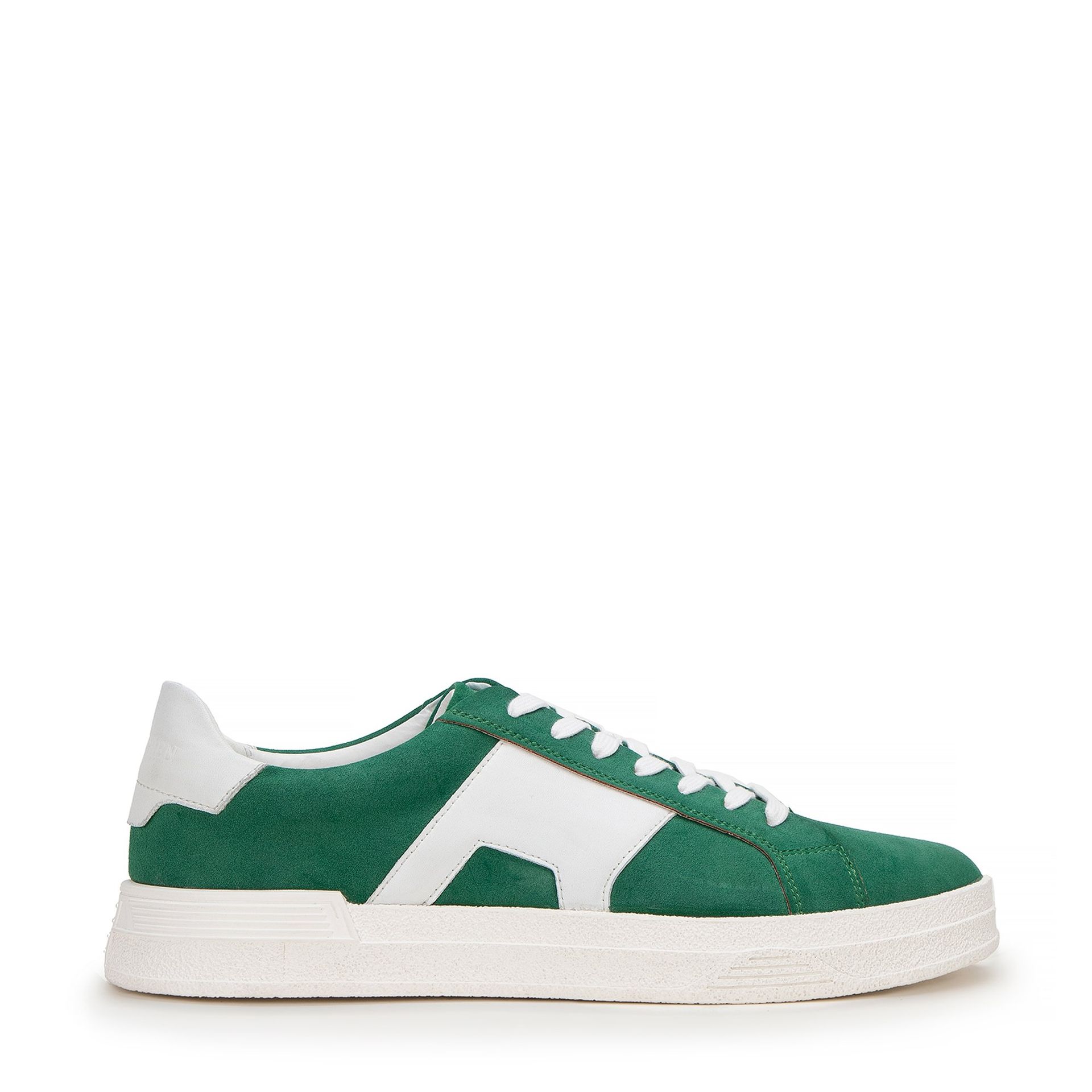 Męskie sneakersy z kontrastową podeszwą zielone