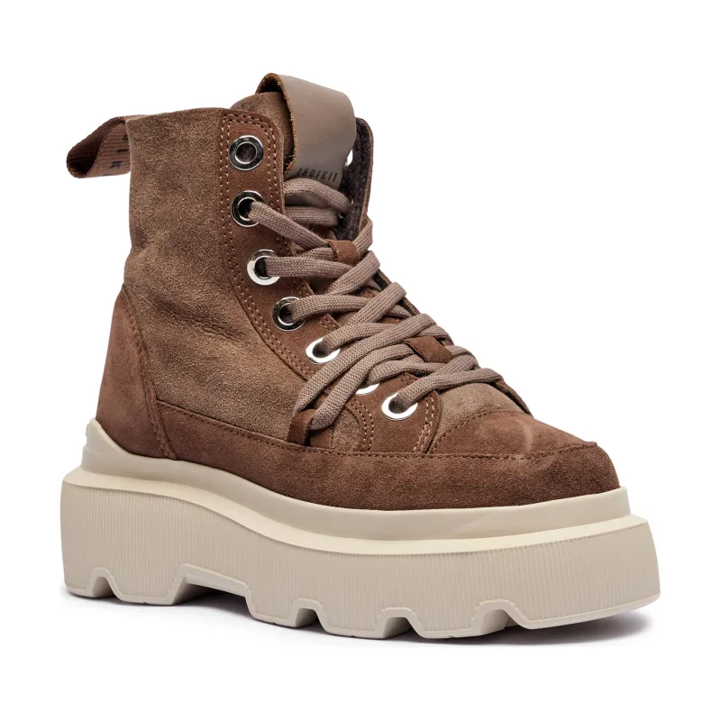 INUIKII Skórzane botki na platformie MATILDA SHEARLING