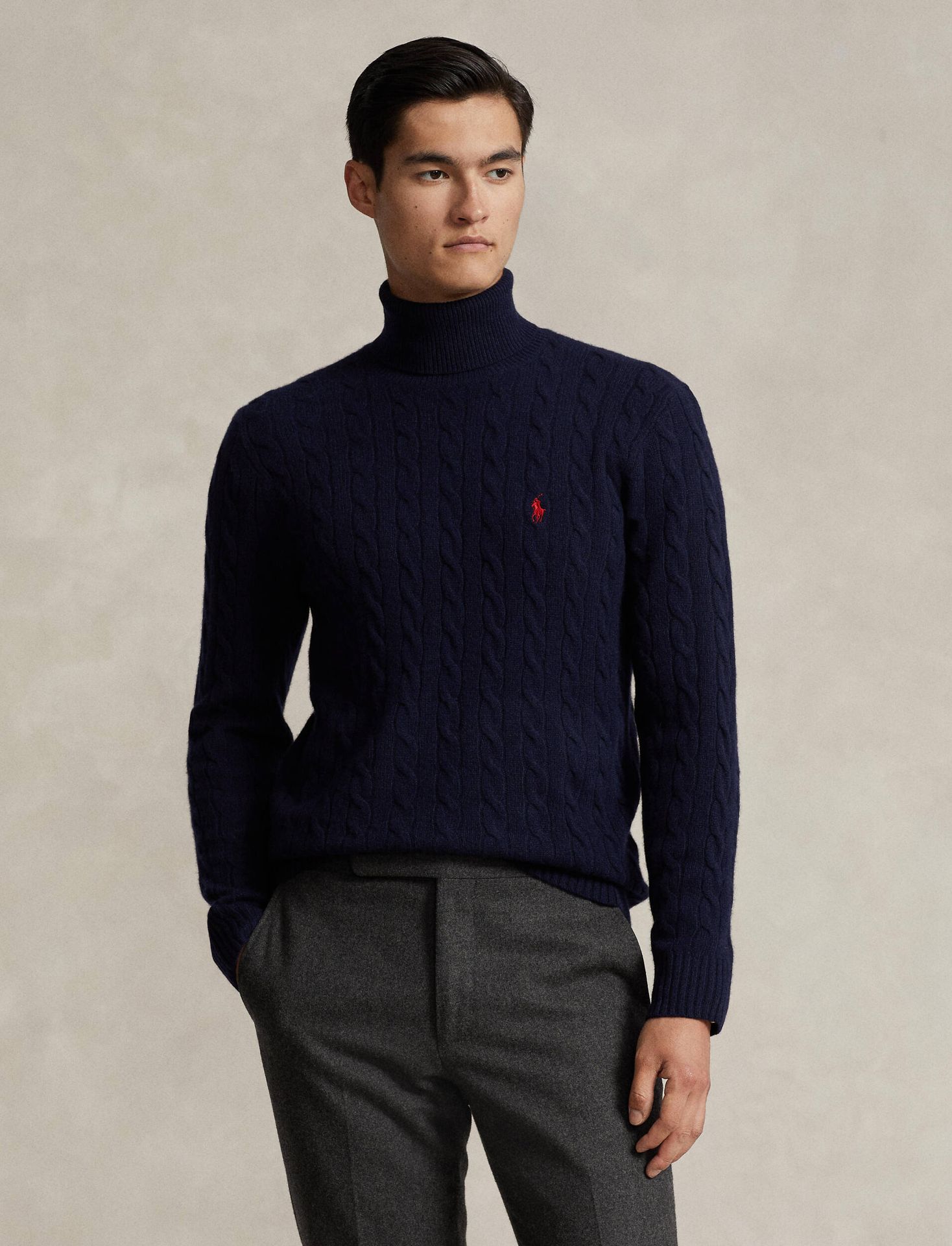 POLO RALPH LAUREN Wełniany golf Slim Fit z dodatkiem kaszmiru