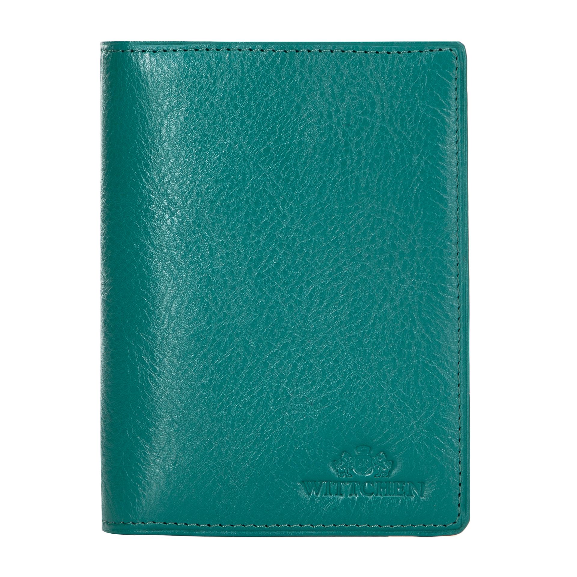 Etui na dokumenty skórzane z kieszenią zielone