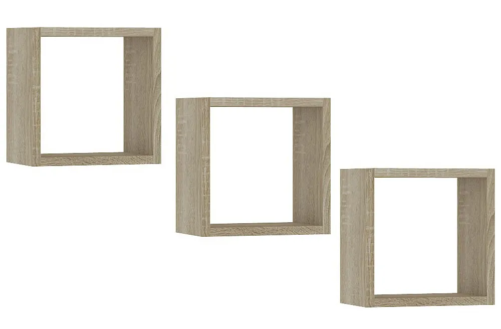Zestaw 3 modułowych półek ściennych dąb sonoma R8-A33
