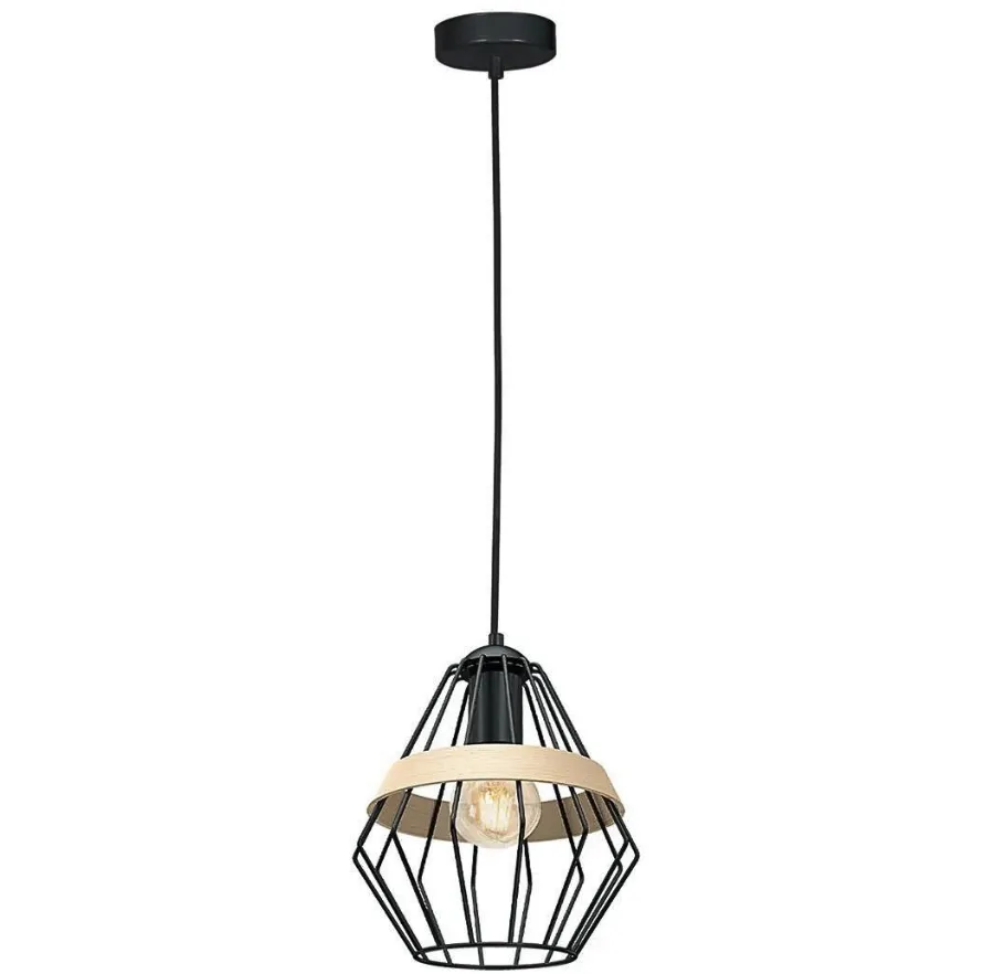 Lampa loftowa wisząca czarna R5-E18