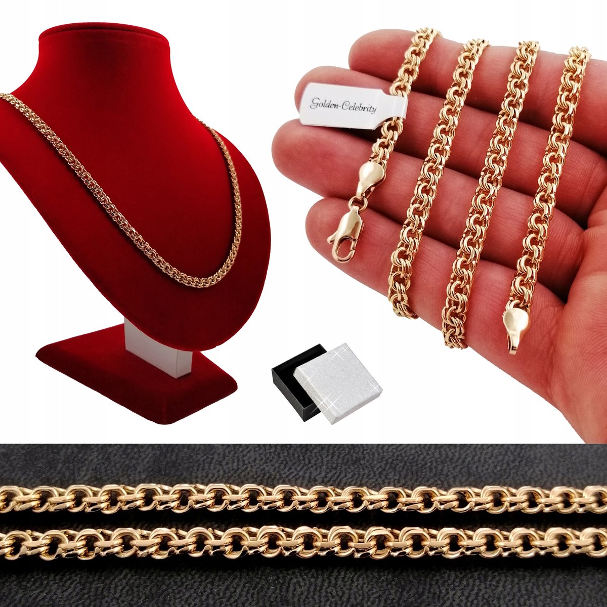 Złoty Łańcuszek Królewski Garibaldi 18K Prezent