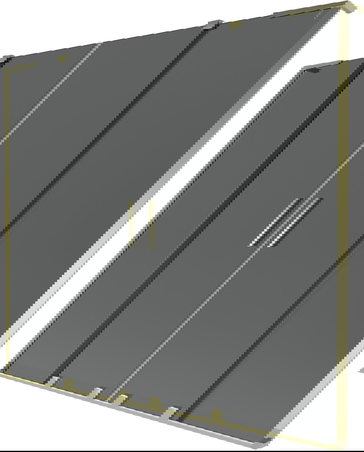 Mexen Velar L Duo parawan nawannowy 2-skrzydłowy rozsuwany 200 x 150 cm, grafit, złoty - 896-200-003-42-50