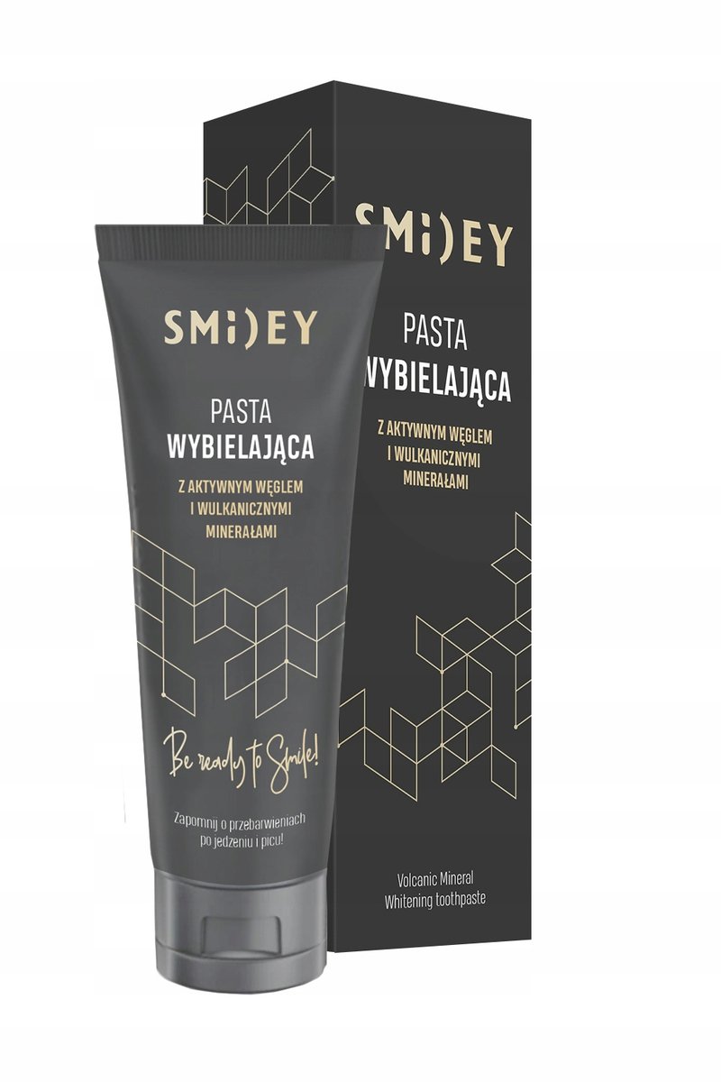 SMILEY, Pasta wybielająca z aktywnym węglem i wulkanicznymi minerałem, 75 ml