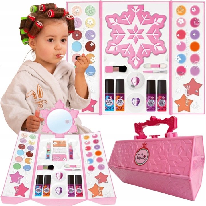KUFEREK KOSMETYKÓW ZESTAW DO MAKIJAŻU MAKEUP KUFER MALOWANIA CIENIE LAKIERY