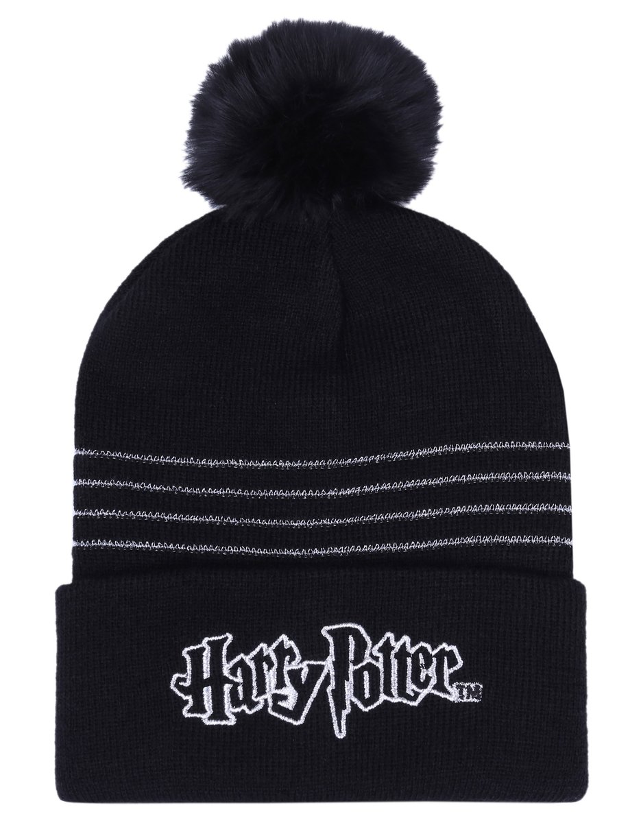 Czarno-srebrna, dziewczęca czapka Harry Potter 4-7 lat