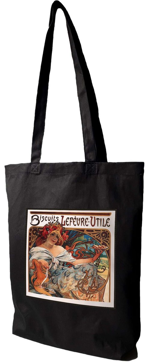 Torba z naszywką Biscuits Lefevre Utile Alfons Mucha