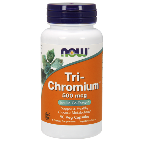 NOW Foods Tri-Chromium 500mcg 90vkaps. Chrom Trzy formy