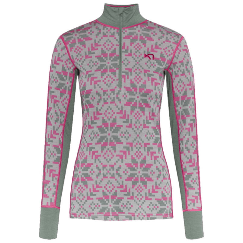 Bluza damska Kari Traa Else Half Zip Baselayer Rozmiar: M / Kolor: beżowy/zielony
